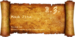 Mauk Zita névjegykártya